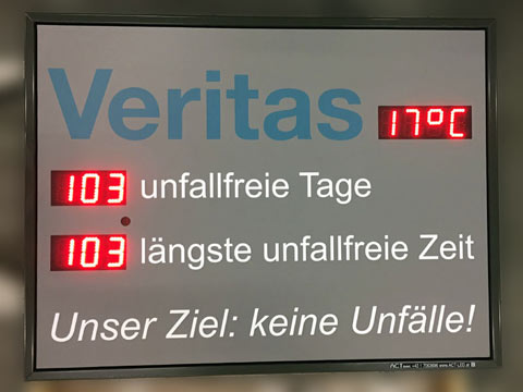 Hinweisschild unfallfrei